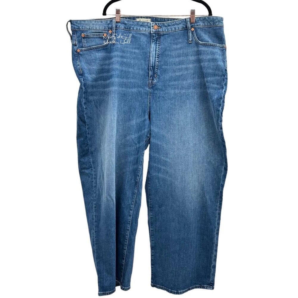 Madewell NWT Curvy Slim Wide Leg Distressed Denim Jeans 37